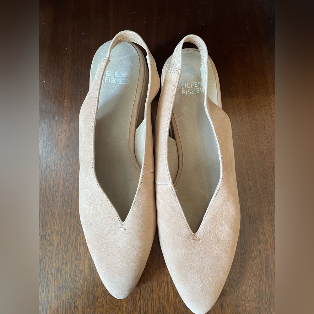Eileen Fisher Gatwick Nubuk Suede Slingback Pump Heel - Picture 4 of 8